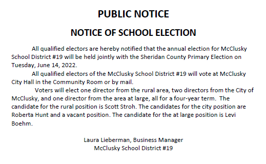 Notice of School Election